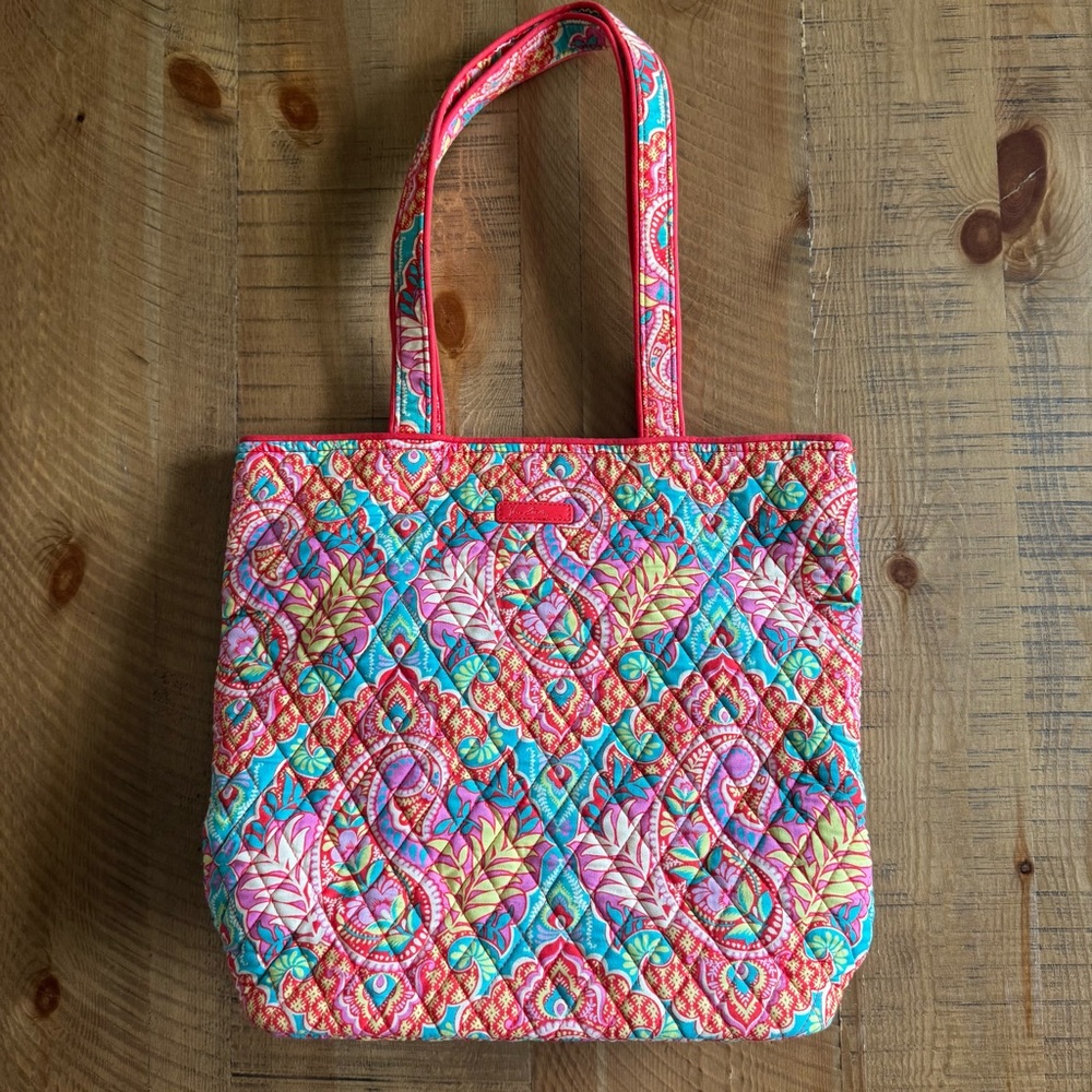 Paisley Pink Vera Bradley Quilted Tote Bag